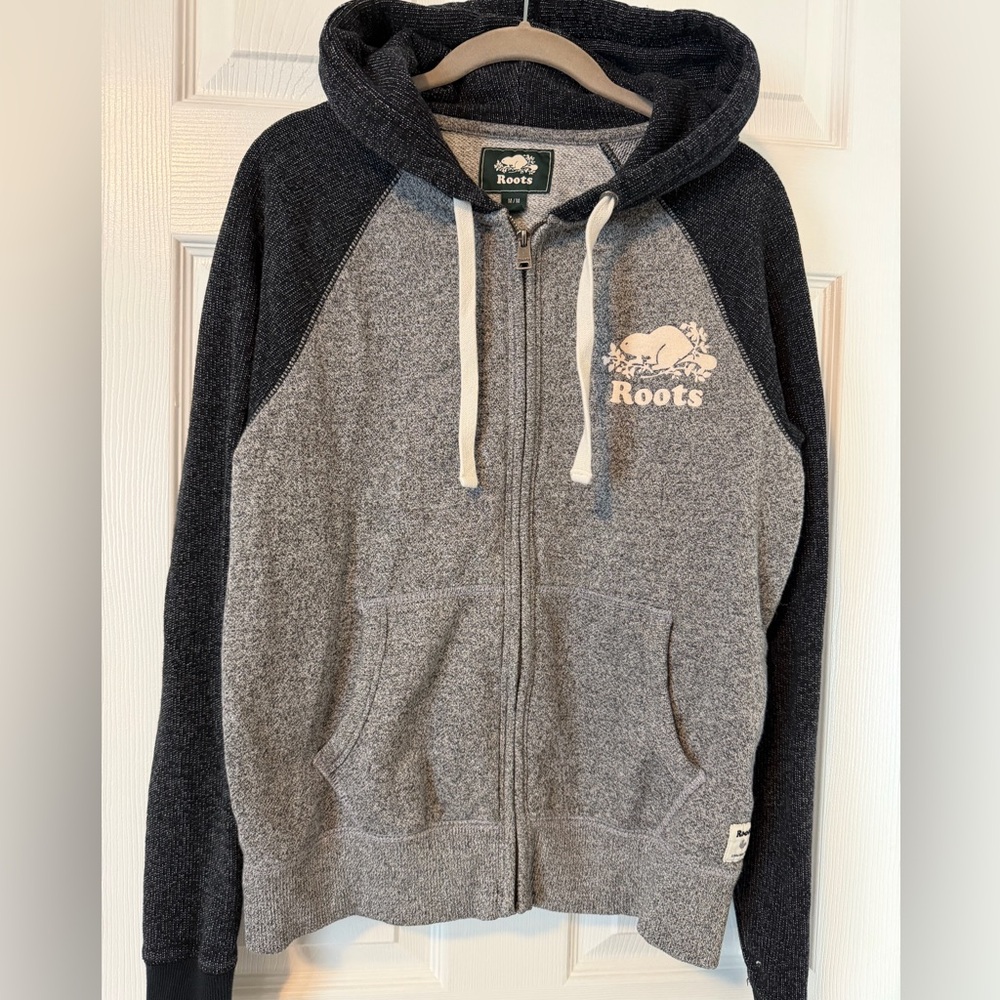 Roots Charcoal and Heather Gray Hoodie